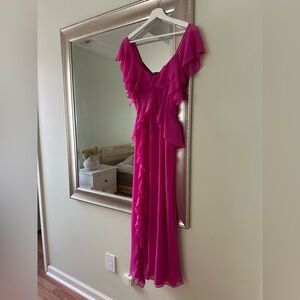 Zara midi dress party wedding birthday pink fuchsia